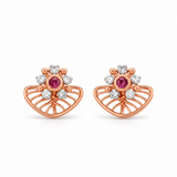 Fan Diamond Stud Earrings