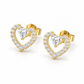 Twin Sparkle Heart Earrings
