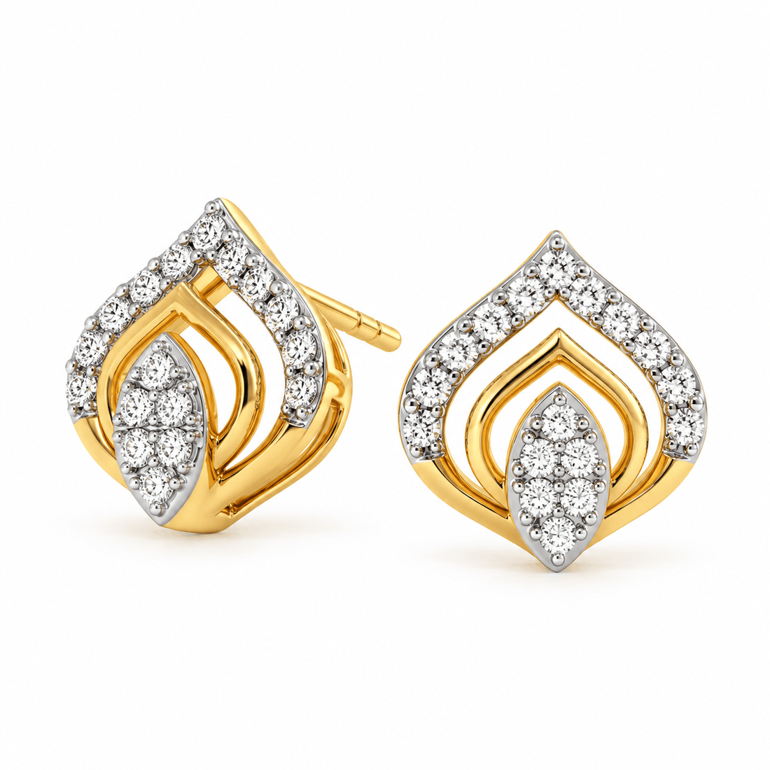 Open Petal Diamond Earrings