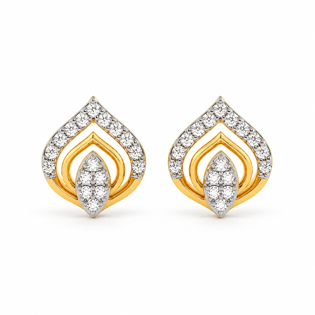 Open Petal Diamond Earrings