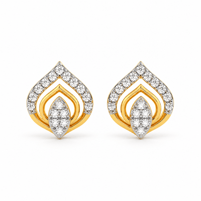 Open Petal Diamond Earrings