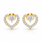 Twin Sparkle Heart Earrings
