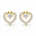 Twin Sparkle Heart Earrings