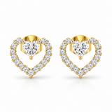 Twin Sparkle Heart Earrings